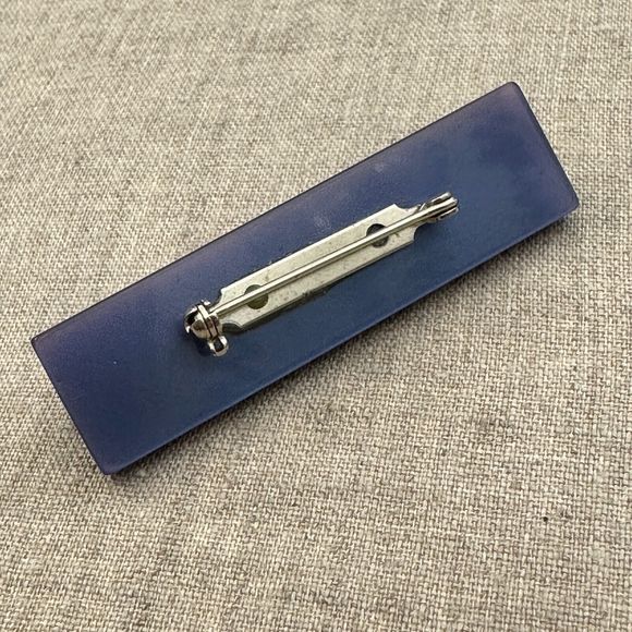 Vintage Moonglow Thermoset Plastic Bar Brooch Pin Violet Purple 2 5/16" - Picture 7 of 14